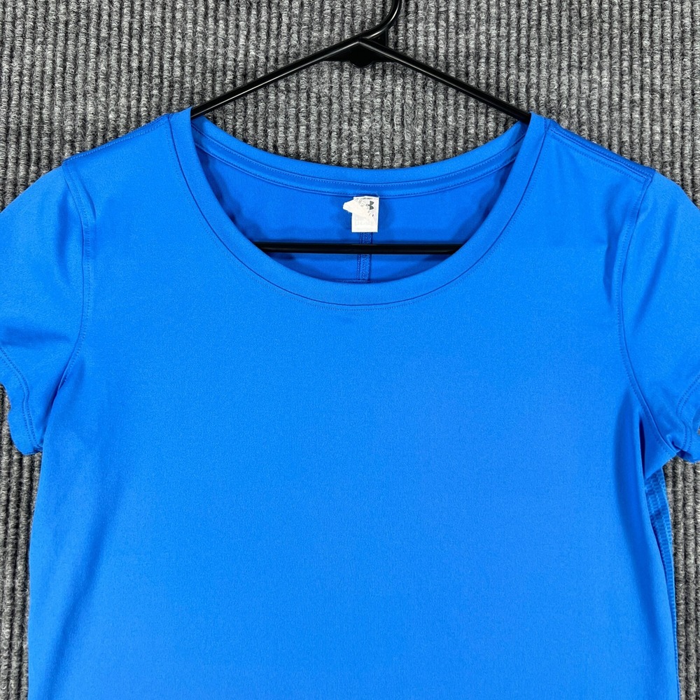 Under Armour Shirt Womens XS Extra Small Blue Fitted Heat Gear Short Sleeve